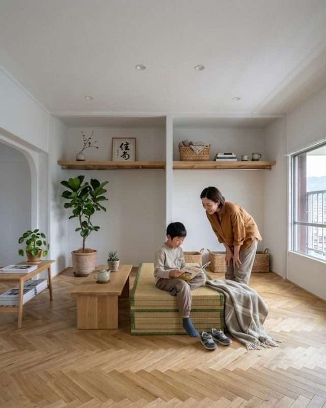 和室をなくしたのに、
なぜか畳が恋しくなる。

床に座る感覚。
ぼーっとできる時間。
何もしない余白。

でも、
今の暮らしには
昔ながらの和室が
そのまま馴染むわけじゃない。

だから和層は、
不要になった畳を積み重ね、
現代の空間に合う
“新しい居場所”として再生しました。

これは、
畳の家具ではありません。

和室が持っていた
「落ち着き」を残すための、
再生和具です。

和室の記憶を、現代に積む。

#和モダン
#リノベーション
#アップサイクル
#余白のある暮らし
#和層