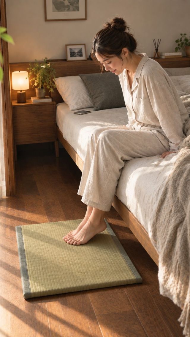 目覚めの1歩目に畳があると...↓

朝目が覚めて、
ベッドから出て足を床につけたとき、
感じるのは冷たく固い感触ではない。

そこにあるのは、
柔らかくサラサラとした優しい足触り。

おすすめは国産の天然い草。
ほのかに香るい草の匂いが心地良い。

既製品ならインターネットでも売ってるし、
サイズやデザインをオーダーして、
あなただけの1枚も作ることが出来る。

1日を気持ちよくスタート出来る、
ちょっとした贅沢。
是非お家に迎えてみてくださいね✨

#畳 #畳のある暮らし #置き畳 #寝室インテリア
